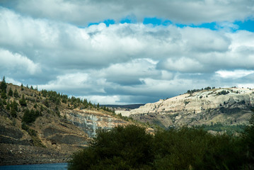 Fototapeta na wymiar Patagonia view of mountains and river