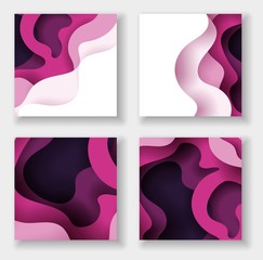 squareabstract color 3d paper art illustration set. Contrast colors. Vector design layout for banners presentations, flyers, posters and invitations. Eps10.