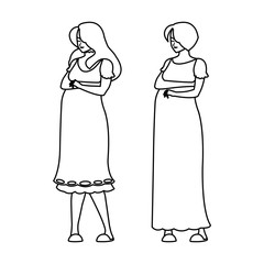 couple of beautiful pregnancy women characters