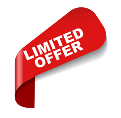 red vector banner limited offer