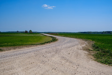 beautiful gravel road in countryside