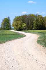 beautiful gravel road in countryside