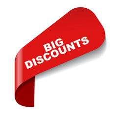 red vector banner big discounts