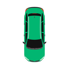 Car top view transportaion concept vector flat icon illustration