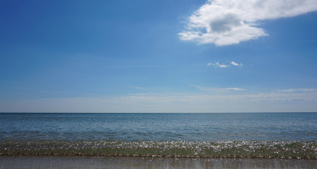 Ocean panorama with pure water