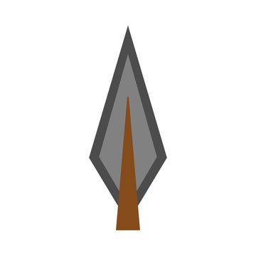 Arowhead bow flat vector shape element archery. Tribal weapon icon retro