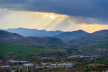 Panoramic view of the outskirts of Vanadzor, Armenia