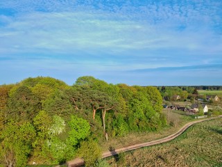 Aerial view of countryside in Belarus