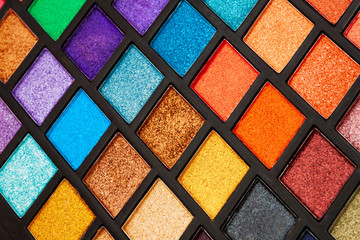 photo of eyeshadow palette, makeup artist set