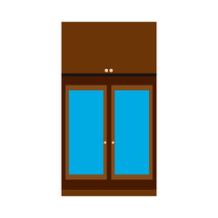 Cabinet apartment equipment isolated box. Interior simple vintage loft contemporary wood icon vector.