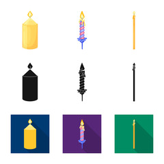 Vector design of relaxation and flame icon. Set of relaxation and wax stock vector illustration.