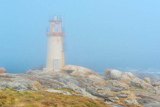 Ligthhouse on a foggy day, Muxia in La Coru&ntilde;a, Spain