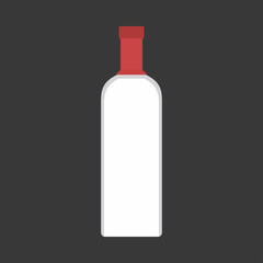 Vodka bottle liquid pub alcohol closeup vector symbol icon. Glass product drink shop
