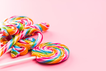 Various colorful lollipops.