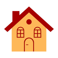 Home vector icon, Flat simple design isolated on white.