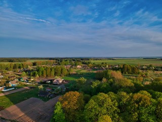 Fototapeta na wymiar Aerial view of countryside in Belarus 