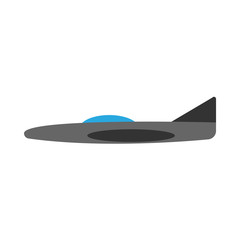 Plane side view transportation travel vector icon. Sky jet aviation illustration vehicle