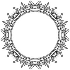 Circular pattern in form of mandala for henna. Mehndi.