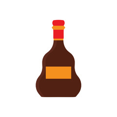 Cognac bottle restaurant party sign vector icon. Luxury pub alcoholic glass product pub drink