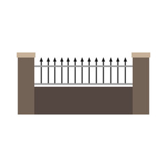 Fence stone material illustration vector icon element structure. Cement vintage equipment garden architecture