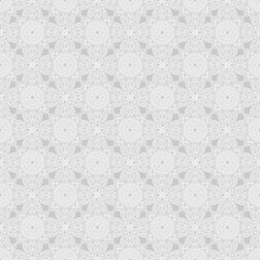 Vector White floral Thailand Ethnic seamless patterns on gray background