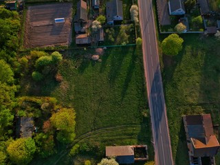 Aerial view of a village  in Minsk Region of Belarus