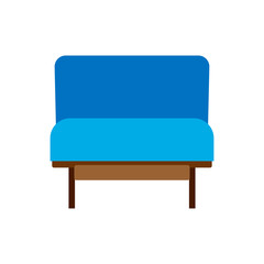 Armchair decoration comfort wooden business stylish vector icon. Relax elegant room interior front view trendy furniture