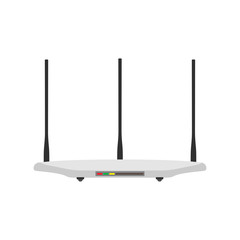 Router front view vector icon connection access isolated white. Firewall gateway security network internet equipment