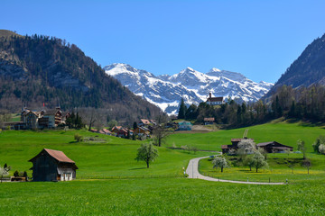Fototapeta na wymiar village in the alps