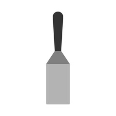 Spatula symbol top view vector icon. Handle flat steel professional utensil pictogram isolated white. Metal rubber tool