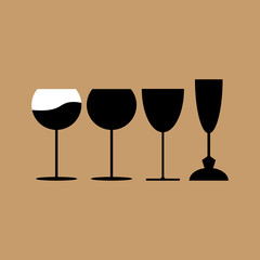 Drink glass, wine glass - vector illustration