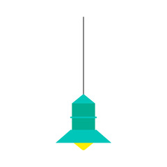 Hanging lamp style traditional object equipment vector icon. Interior pendant lantern electric chandelier room