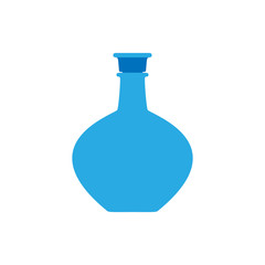 Water bottle plastic object natural lifestyle symbol vector icon. Aqua drink mineral soda blue. Glass beverage container