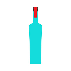 Vodka bottle liquid pub alcohol closeup vector symbol icon. Glass product drink shop