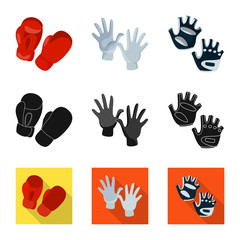 Fototapeta premium Isolated object of silhouette and safety logo. Set of silhouette and comfort vector icon for stock.