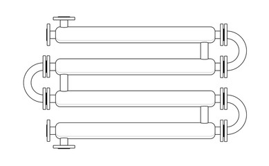 Line Double Pipe Heat Exchanger. Apparatus for chemical processing. Pipe-in-pipe structure heat exchanger