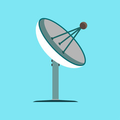 Satellite antenna broadcast space tv illustration vector icon. Sign global web business information wave. Industry parabolic dish