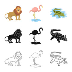 Vector illustration of nature  and fun  symbol. Set of nature  and entertainment stock vector illustration.