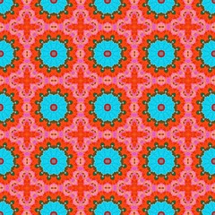light sea green, orange red and hot pink color pattern. abstract vintage decoration. graphic element for banner, cards, poster or creative fasion design