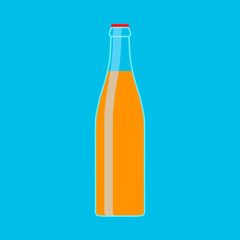 Glass bottle symbol vector icon graphic flat party. Art transparent cartoon drink illustration beverage juice silhouette