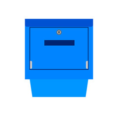 Mail box blue symbol communication shipping post vector icon. Deliver cargo receive postal element letterbox