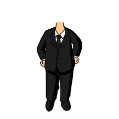 Obraz na płótnie Canvas cartoon Fat business man wearing a black suit