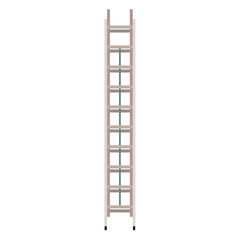 Ladder vector flat equipment tool icon step. Development repair simple worker construction climb.  High stepladder
