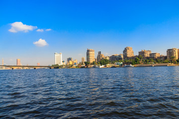 Obraz premium View of the Cairo city and Nile river in Egypt