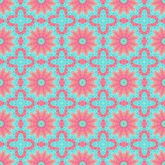 abstract floral tan, medium turquoise and light coral color pattern. seamless decorative backdrop for banner, cards, poster or creative fasion design
