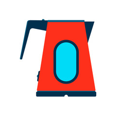 Electric kettle object vector icon symbol design. Graphic tool hot kitchen utensil. Cartoon home cooking household