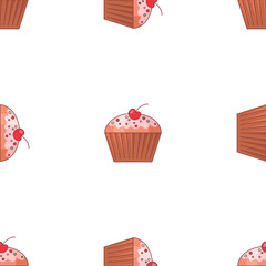 Seamless pattern icons. Bakery collection. Colored icon. In trendy flat style isolated on white background. Vector illustration.