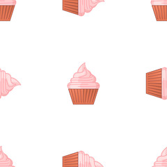 Seamless pattern icons. Bakery collection. Colored icon. In trendy flat style isolated on white background. Vector illustration.