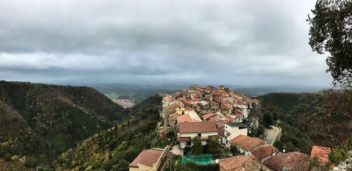 Obraz premium Mountain village in the Calabrian hinterland, Italy.