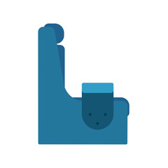 Lounge chair furniture vector icon side view. Isolated relax seat interior armchair living room. Home luxury sofa deck